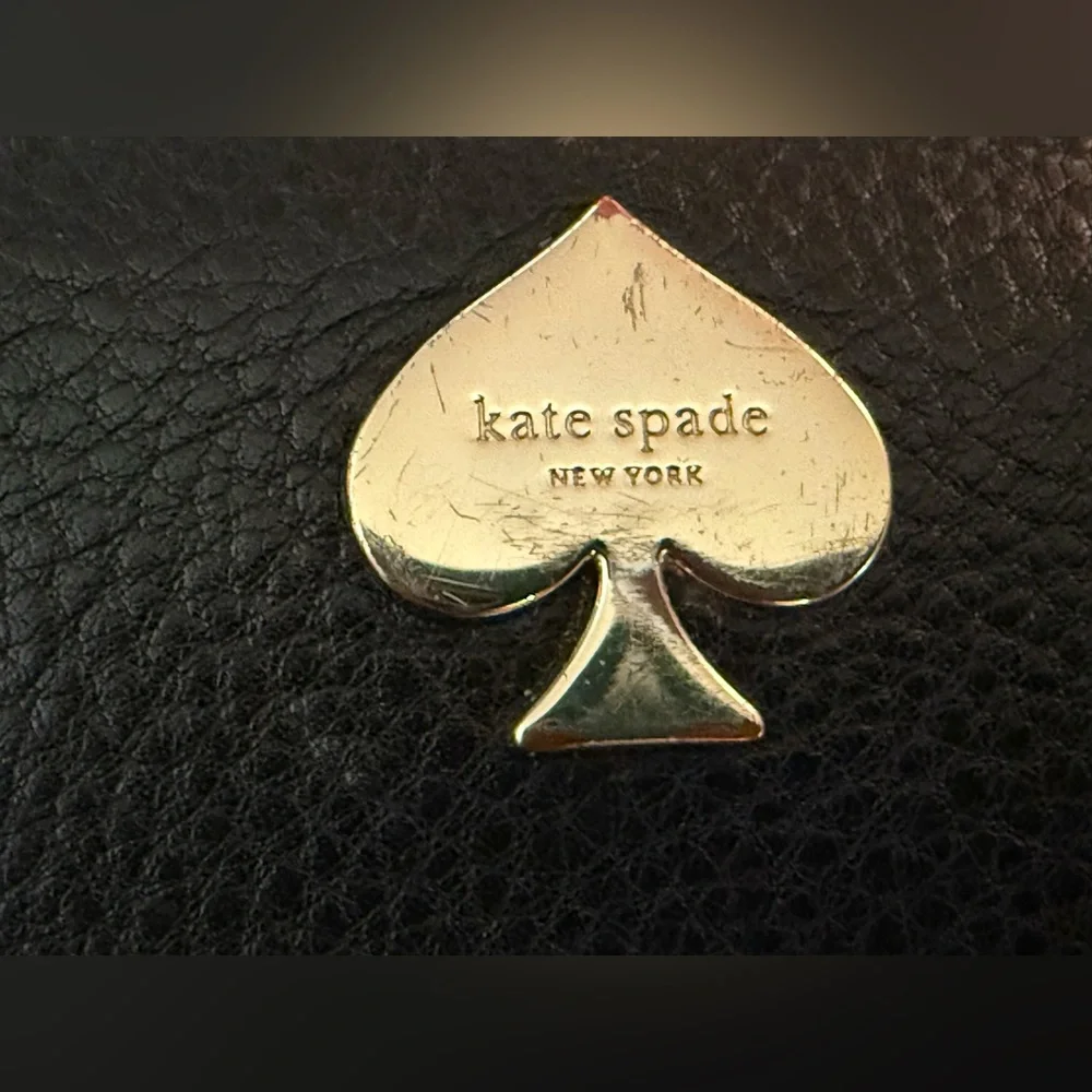 Kate Spade Continental Pebbled Leather Wallet in Black